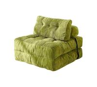 Générique Tabouret Pliant, Fauteuil-Lit Convertible avec Matelas Pliable et Oreiller, Canapé sans Structure en Tissu Velours CôTelé, Aucun Assemblage Requis for Les Salons, Chambre(Green)
