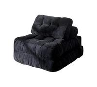 Générique Tabouret Pliant, Fauteuil-Lit Convertible avec Matelas Pliable et Oreiller, Canapé sans Structure en Tissu Velours CôTelé, Aucun Assemblage Requis for Les Salons, Chambre(Noir)