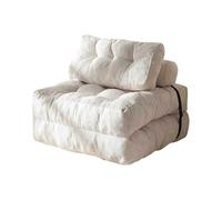 Générique Tabouret Pliant, Fauteuil-Lit Convertible avec Matelas Pliable et Oreiller, Canapé sans Structure en Tissu Velours CôTelé, Aucun Assemblage Requis for Les Salons, Chambre(White)