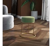 Générique Tabouret Rond Vert Moutarde Velours,Meubles,Fauteuils et chaises,Chaises Pliantes & tabourets,Vert,1.91 KG,340262