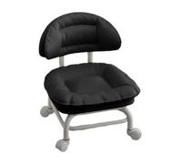 Générique Tabouret Roulant avec Tabouret Bas pivotant avec roulettes (Noir) | Tabouret roulant bas avec et roulettes silencieuses 360, siège de garage idéal pour atelier avec coussin rembourré