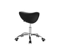 Générique Tabouret Roulant Ergonomique d'une Capacité De Poids 330 LB, Chaise Selle Réglable en Hauteur, Peut Choisir avec Ou sans Dossier(Black,60x60x51-61cm)