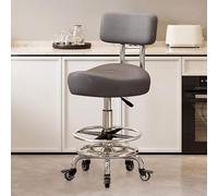 Générique Tabouret Roulant réglable, Chaise de dessinateur avec Dossier et Repose-Pieds, Chaise de Bureau pour la Maison, la Cuisine, Le Cabinet médical, Le Dentiste, l'atelier, Le Laboratoire(Gray)