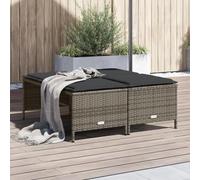 Générique Tabourets de Jardin avec Coussins Lot de 4 Gris résine tressée,Mobilier de Jardin,Poufs d'extérieur-368364