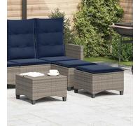 Générique Tabourets Jardin Coussins 2 pcs Gris 55x55x36 cm résine tressée,Mobilier de Jardin,Poufs d'extérieur-4108252