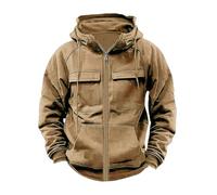 Générique Tactical Hoodies for Men, Men's Tactical Sweatshirt,New Zipper Hoodies,Quarter Zip Hooded Pullover,with Pocket (Khaki,L)
