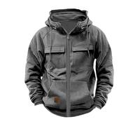 Générique Tactical Hoodies for Men, Men's Tactical Sweatshirt,New Zipper Hoodies,Quarter Zip Hooded Pullover,with Pocket (Gray,L)