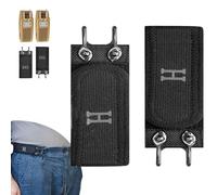 Générique Tactical Metal Hook Elastic Belt, No Buckle Elastic Belt with Quick-Release Hook, Hidden Closure for Work & EDC (Black)