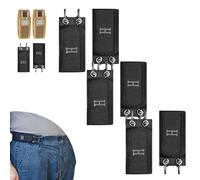 Générique Tactical Metal Hook Elastic Belt, No Buckle Elastic Belt with Quick-Release Hook, Hidden Closure for Work & EDC (3 pairs Black)