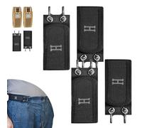 Générique Tactical Metal Hook Elastic Belt, No Buckle Elastic Belt with Quick-Release Hook, Hidden Closure for Work & EDC (2 Pairs Black)