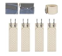 Générique Tactical Metal Hook Elastic Belt, Wide and Easy To Use, Buckleless Belt Hook, for Outdoor Work & EDC (4PCS White,L(43"-55" in))