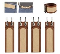 Générique Tactical Metal Hook Elastic Belt, Wide and Easy To Use, Buckleless Belt Hook, for Outdoor Work & EDC (4PCS Brown,L(43"-55" in))