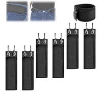 Générique Tactical Metal Hook Elastic Belt, Wide and Easy To Use, Buckleless Belt Hook, for Outdoor Work & EDC (6PCS Black,S(27"-43" in))