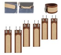 Générique Tactical Metal Hook Elastic Belt, Wide and Easy To Use, Buckleless Belt Hook, for Outdoor Work & EDC (6PCS Brown,L(43"-55" in))