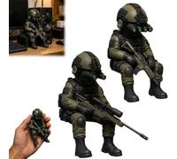 Générique Tactical Mini Soldier Figurine, Armed Special Forces Statue for Military Veterans Men, Realistic Soldier Statues for Monitor,Computer Case,Bookshelf