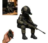 Générique Tactical Mini Soldier Figurine, Armed Special Forces Statue for Military Veterans Men, Realistic Soldier Statues for Monitor,Computer Case,Bookshelf
