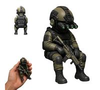 Générique Tactical Mini Soldier Figurine, Military Operator Desk Decor, Mini Soldier Statue for Monitor, Computer Case, Bookshelf, Unique Army Gifts for Men, Military Fans (Green)
