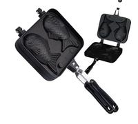 Générique Taiyaki Fish Waffle Maker - 2pcs Japanese Fish Shaped Cake Pan | Non Stick Carbon Steel Hot Cake Maker for Custard Peanut Butter Cream Cheese Home Cooking Dessert Baking