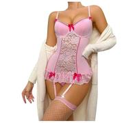 Générique Talons Hauts Sexy Femme Lingerie Dentelle Ensemble Nuisette Transparente Harnais Érotique Tenu Deguisement