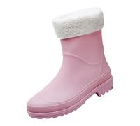 Générique Talons pour Femmes Sexy Short Rain Boots for Womens Ankle Rainboot Garden Boot Ladies Rubber Outside Work with Comfort Cuir Chasse (Pink, 41)