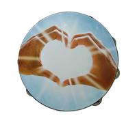 Générique Tambourin de Qualité En Bois, 254 Cm, Jeu de Société, Deux Rangées, Clochette pour Jeux et Prières, pour Enfants et Adultes, Bleu Clair