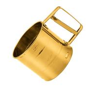 Générique Tamis à Farine Multifonction en Acier Inoxydable Doré Tamis à Sucre à Mailles Fines Outil de Tamisage Manuel pour Pâtisserie Farine Cacao et Poudre D’Amandes Ustensile