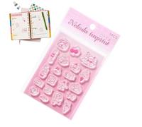 Générique Tampons Planner - Décor De Manche en Acrylique Transparent Cartoon,Set De Tampons Journaling | pour Lecture bibliothèque classeur Fabrication carnet Agenda Cartes Album Photo enveloppe