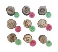 Générique Tampons Trace Animaux - Bois Animal Empreinte Pied Tampon Artisanat Ensemble | Nature Thème Tampons Artisanats, Vie Sauvage Piste Tampon Ensemble Journal Scrapbooking Créatif Arts