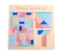 Générique Tangram en Bois Coloré, Puzzle en 1 Pièce, Jouet de Construction