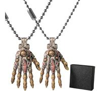 Générique Taoist Mechanical Hand Pendant,Movable Finger Joints Robot Hand Charm Necklace,Steampunk Mechanical Hands Jewelry,Punk Lover Gift for Men Women (2)