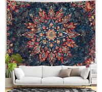 Générique Tapestries Extra Large 180 x 230 cm, Custom Image Logo Text Personalized Tapestry Wall Hanging Backdrop, Colorful Floral Blue, Red, Orange, Yellow,