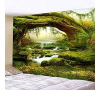 Générique Tapestries Extra Large 200 x 300 cm, Custom Images Banners Signs Personalized Tapestry Wall Hanging, Green, Yellow Multicolor Woodlands Landscape Print,