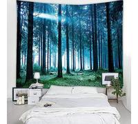 Générique Tapestries Extra Large 200 x 300 cm, Custom Images Banners Signs Personalized Tapestry Wall Hanging, Blue, Green Forest Landscape Pattern,