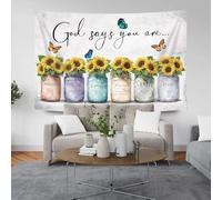 Générique Tapestries Extra Large 200 x 300 cm, Custom Images Banners Signs Personalized Tapestry Wall Hanging, Multicolored Modern Prints Floral Yellow, Blue, Beige, Green,
