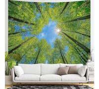 Générique Tapestries Extra Large 200 x 300 cm, Custom Images Banners Signs Personalized Tapestry Wall Hanging, Green, Blue, Forest Clouds Landscape Pattern,
