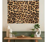 Générique Tapestries Extra Large 200 x 300 cm, Custom Images Banners Signs Personalized Tapestry Wall Hanging, orange Black Modern Leopard Print Animal Pattern,