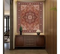 Générique Tapestries Extra Large 200 x 300 cm, Custom Images Banners Signs Personalized Tapestry Wall Hanging, Brown, Red, Art Deco Vintage Floral,