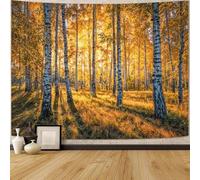 Générique Tapestries Extra Large 200 x 300 cm, Custom Images Banners Signs Personalized Tapestry Wall Hanging, Orange Yellow Autumn Forest Pattern,