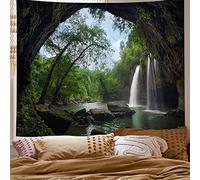 Générique Tapestries Extra Large 200 x 300 cm, Custom Images Banners Signs Personalized Tapestry Wall Hanging, Green, Blue, Forest River Landscape Pattern,