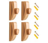 Générique Tapestry Hangers 4 Pack | Beech Wood, 3.2in X 1.3in X 1.2in | Wall Mount Blanket Quilt Display Rack | Rug, Tapestry Hanging Clips With Screws