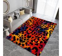 Générique Tapis 100x150 cm Imitation Cachemire Lavable Imprimé Animal Motif Rouge 3D Résistant aux Taches Nettoyage Facile à l'Aspirateur pour Salon Salle à Manger et Chambre Parentale Q-75