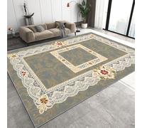 Générique Tapis 120x170 cm Imitation Cachemire Doux Motif 3D Fleurs Antidérapant Lavable Machine et Main Nettoyage Facile Rétro Français Tapis pour Salon Classique Espace détente28K-3