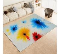 Générique Tapis 140x200 cm Imitation Cachemire Doux Motif 3D Fleurs Antidérapant Lavable Machine et Main Nettoyage Facile Simple Moderne Grand Tapis Chambre et Salon familial21K-68