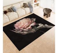 Générique Tapis 180x240 cm Imitation Cachemire Lavable Motif CrâNe Main Rose 3D Haute Résistance Tapis Lavable en Machine Parfait pour Grands Salons Chambres d'Hôtes de Luxe et Espaces de Réception