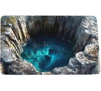 Générique Tapis 3D à Effet d'optique, Tapis Effet Trou sans Fond, paillasson antidérapant Effet piège, Fissure au Sol décorative, idéal pour l'entrée (Multicolore-E)