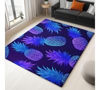 Générique Tapis 3D Chiffres Ananas Peinture À L'Encre, Tapis Salon Extérieur Intérieur Terrasse Balcon Cuisine Chambre Rectangle Antidérapant Enfant Ado Décoration, Violet 120 x 160 cm