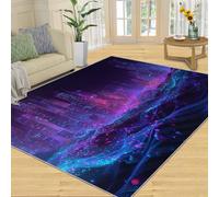 Générique Tapis 3D de Science-Fiction Lavable - Motif Horizon Urbain - Moquette Douce et antidérapante pour Salon, Chambre à Coucher, Table à Manger, Chevet, décoration d'intérieur - 100 x 150 cm