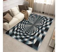 Générique Tapis 3D Géométrique Chambre 140 x 200 cm, Lavable Grand Tapis Salon Illusion d'optique, Poils Antidérapant Poils Ras Doux Moquette pour Bureau Cuisine Descente de Lit P-&111