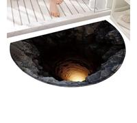 Générique Tapis 3D Illusion D'optique, Demi-Cercle, 50x80cm, Paillasson D'entrée Intérieur/extérieur, Tapis 3D Amusant À Illusion D'optique, Velours Ressemblent À Un Trou Illusions