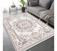 Générique Tapis 50x80 cm Imitation Cachemire Doux Motif 3D Fleurs Antidérapant Lavable Machine et Main Nettoyage Facile Rétro Français Tapis Déco pour Cuisine entrée côté lit21K-16